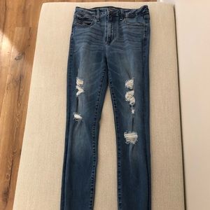 abercrombie and fitch high rise ripped jeans